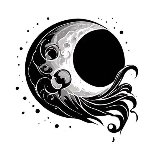 Cresent Moon And Swirl