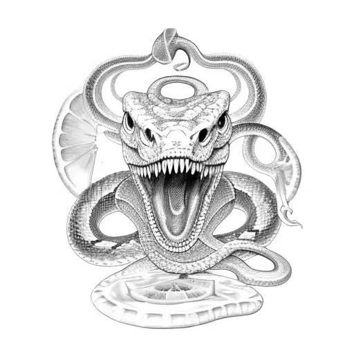 A Snake Spewing Venom From Its Fangs To Fill A Can Of Lemon Fanta