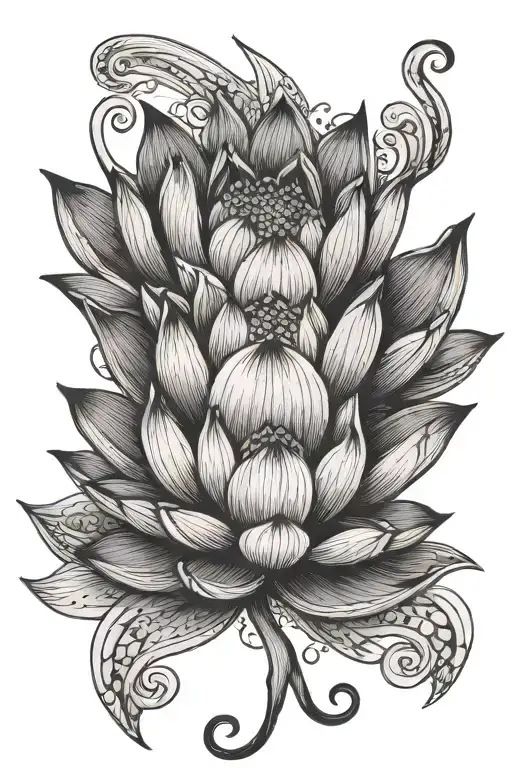 Lotus Flower With Fishing Hook Hanging