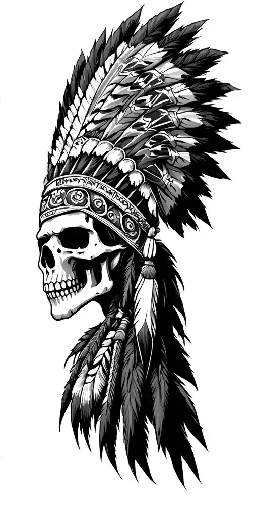 Skeleton Native American Headdress
