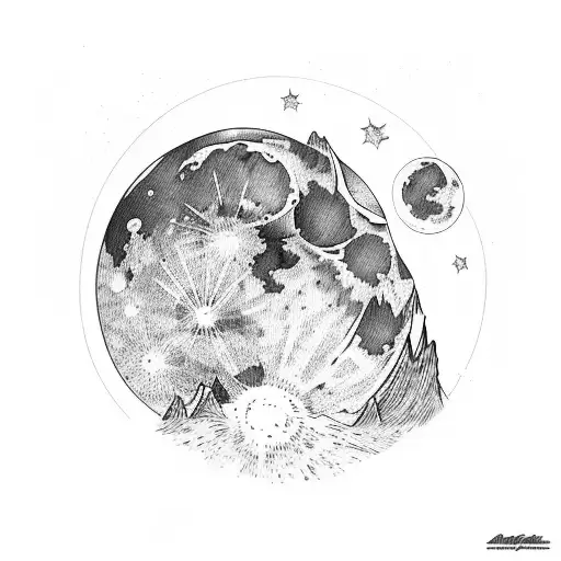 Mountains Moon Grave Yard