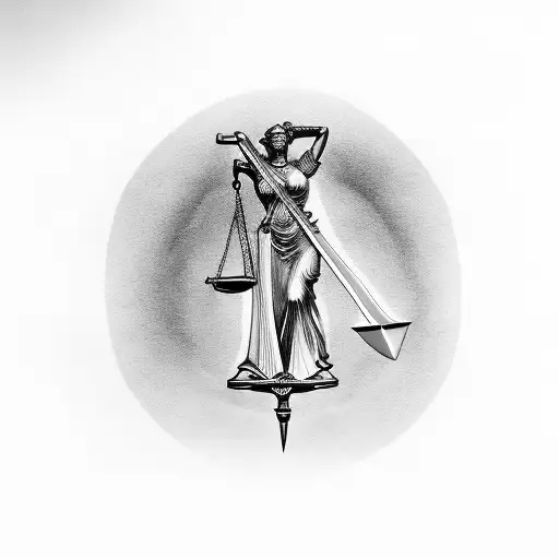 Lady Justice As Caduceus And Sword
