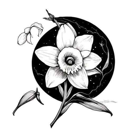 Half Moon With Daffodil