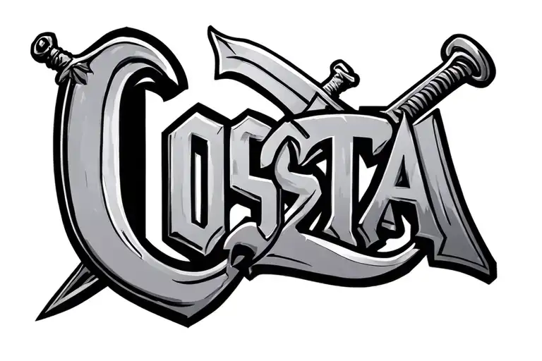 The Name Costa With A Sword