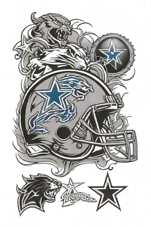Austin Texas And Detroit Lions With Dallas Cowboys Star With Pittsburgh Steelers Logo