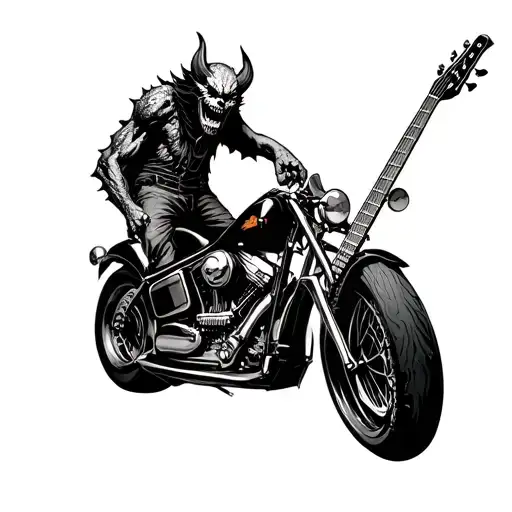 Motorcycle And Bass Guitar Vagabond Demon