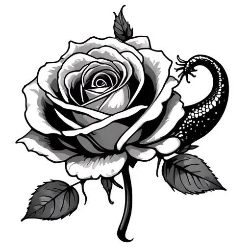 Salamander On A Rose