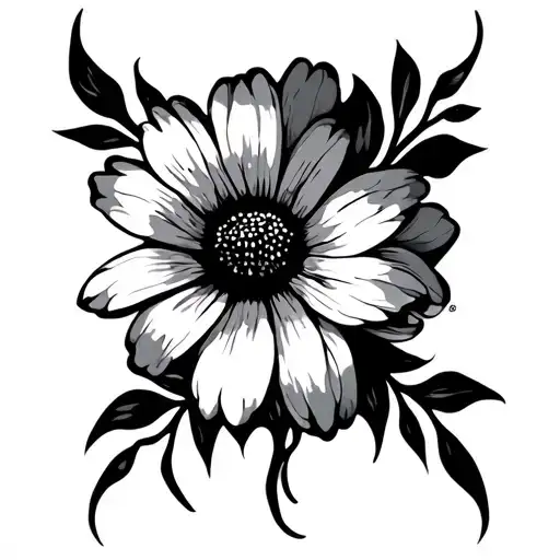 Fine Line Tattoo That Has Flowey Lines And Flowers For An Shoulder To Back