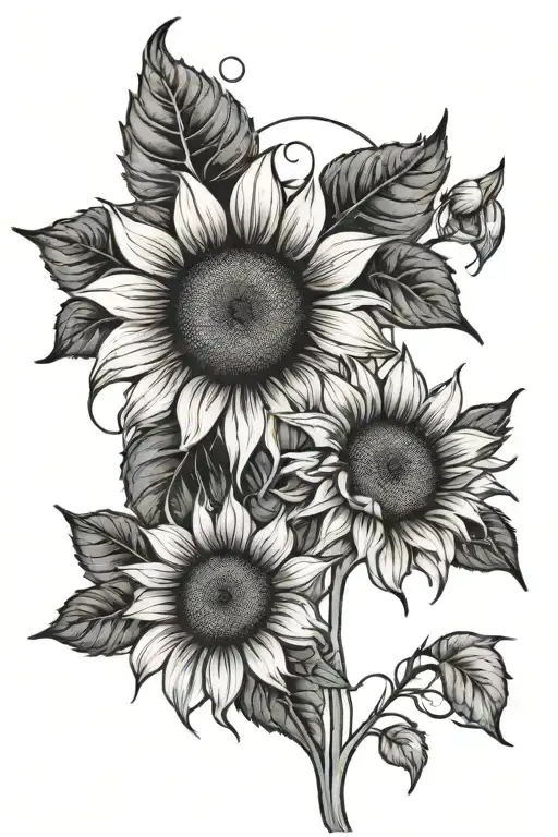 Sunflower With A Silhouette Of A Mom And Her Son In The Middle