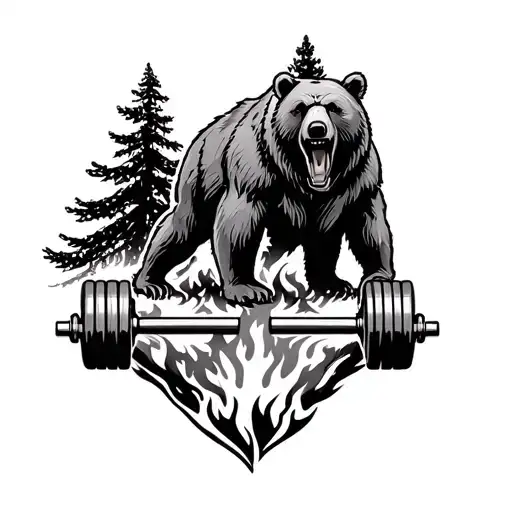 Bear Mountain Tree On Fire Barbell Weights