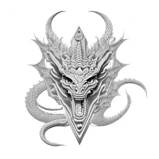 Ancient Temple With Dragon