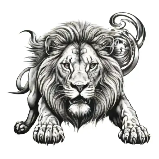 Lion Tattoo For Chest And Top Of Shoulder