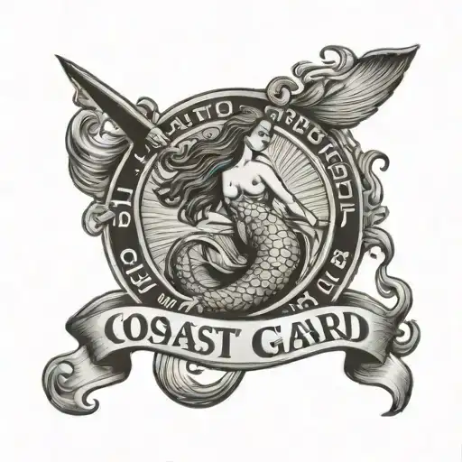 Coast Guard Emblem With A Mermaid And The Motto 'Semper Paratus'