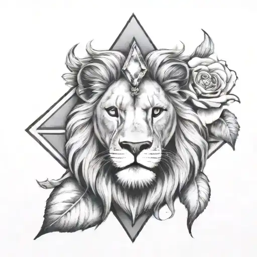 Lion Head With A Diamond Necklace In Middle Forehead Looking Out Of Lillie's