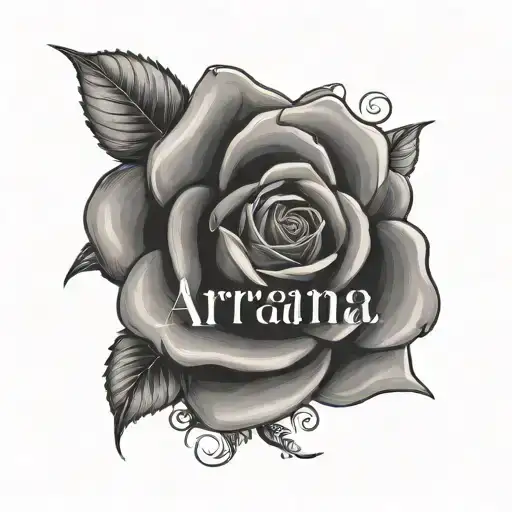 Rose With Ariana Name Written
