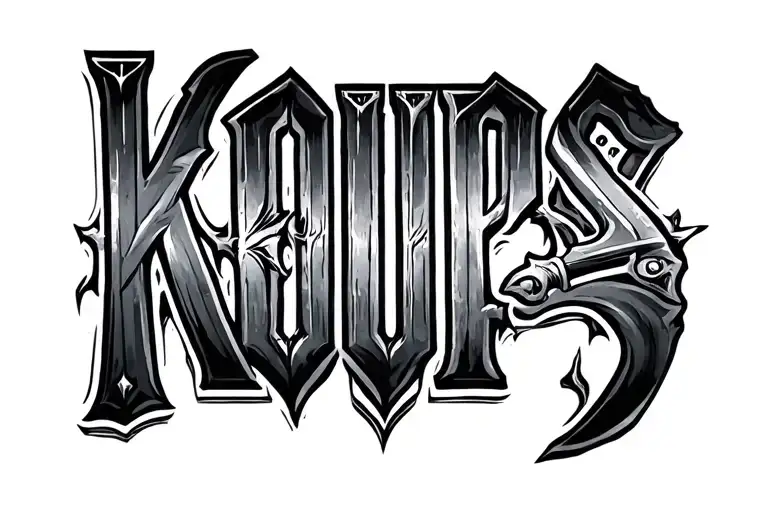 Text - Koups With Sword Directly Underneath Text