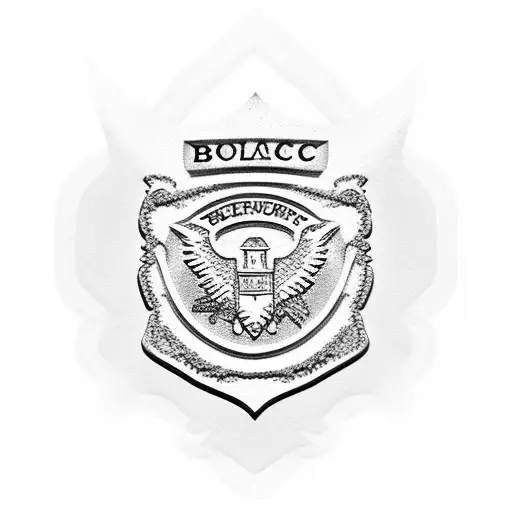 A Border Security Badge With Beach Elements Incorporated