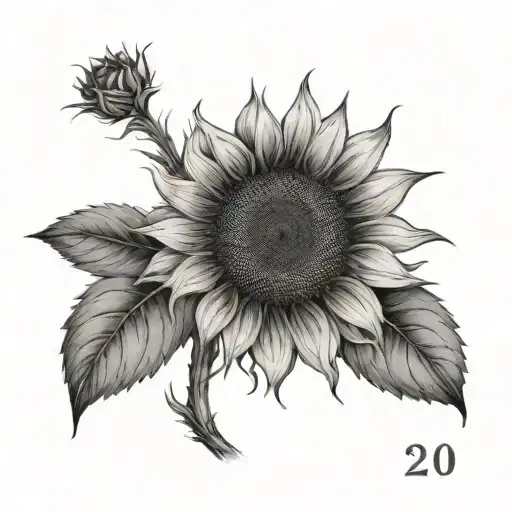 Sunflower With Death Date Of June 22 2013 In Roman Numerals