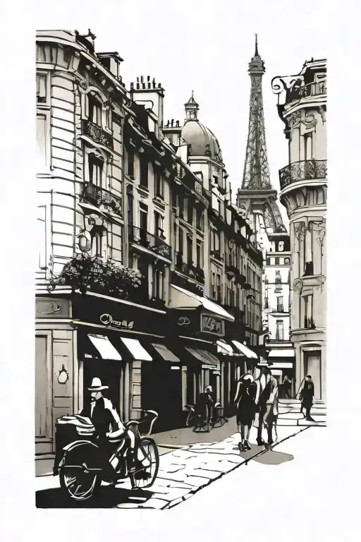 A Parisian Street Scene With Hidden Disney Characters