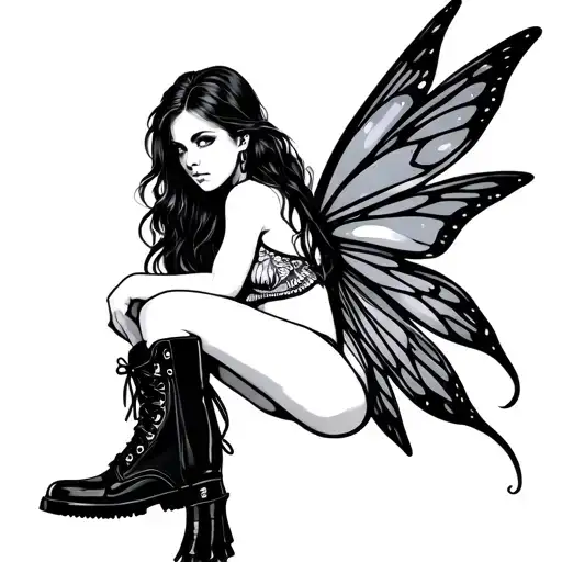 Fairy Wearing Combat Boots