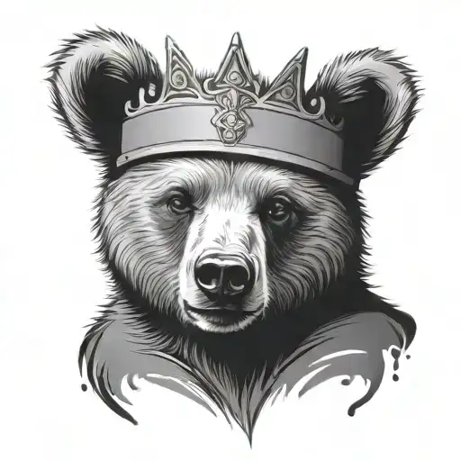 Bear Cub Wearing A Small Crown