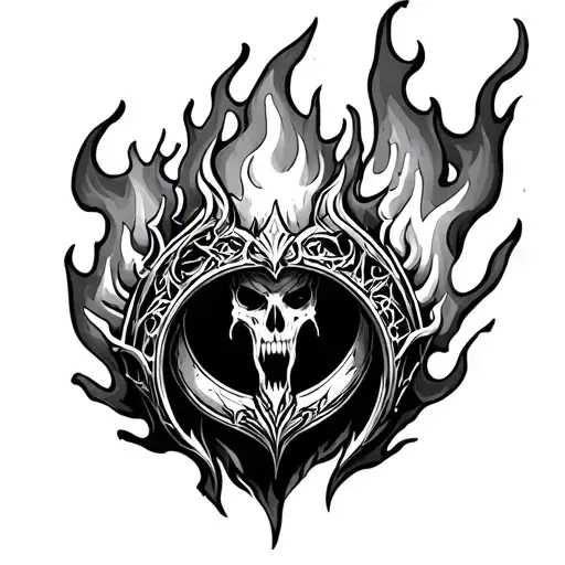 Realistic Elden Ring Vyke Lord Of Frenzied Flame Surrounded By Fire