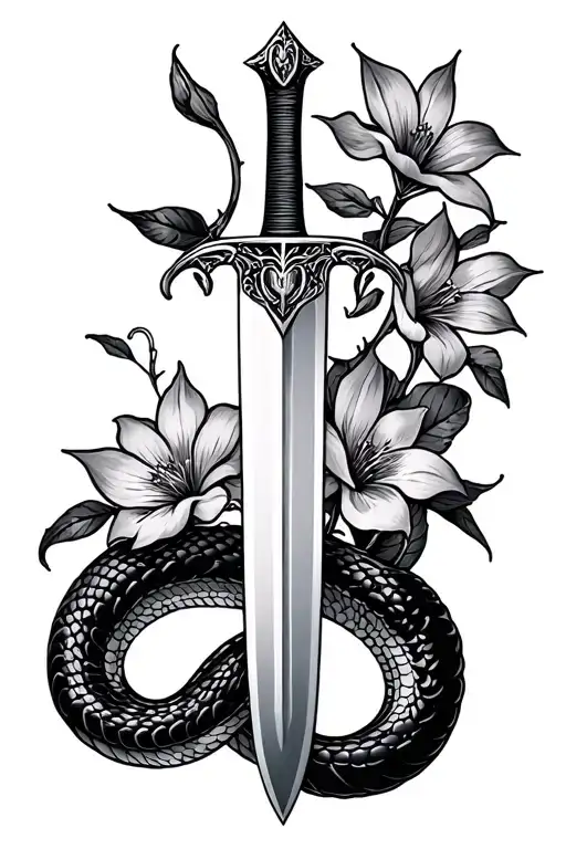 Domestic Violence Survivor Snake Sword Flowers