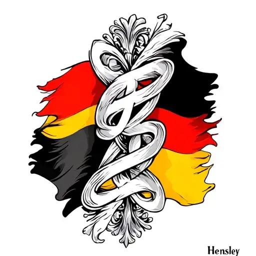 Irish And German Flag Intertwined In The Name Hensley