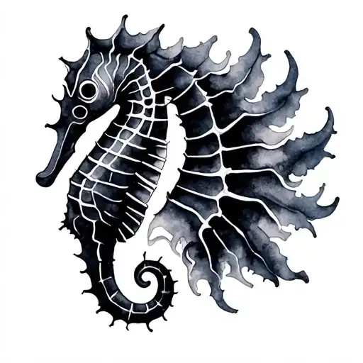 Seahorse Watercolor Painting