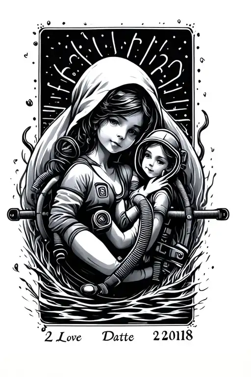 Heartbeat Daughter Date Of Birth 2-2-2018 Scubadiving Love