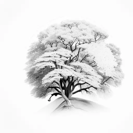 Hills Trees In A Diamond Shape With Sky