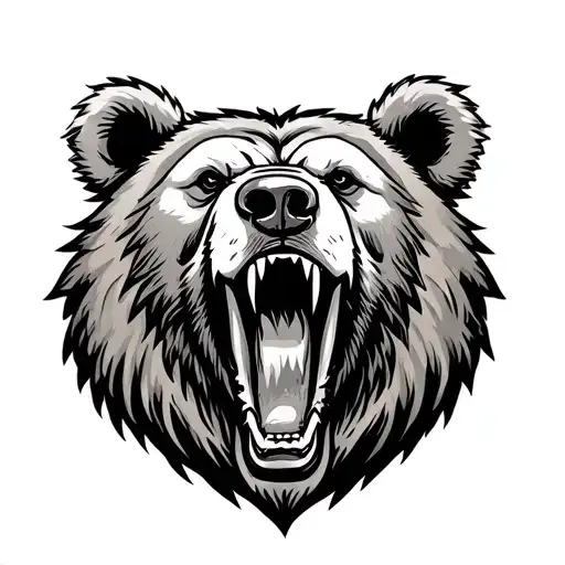 Roaring Bear Head Surrounded