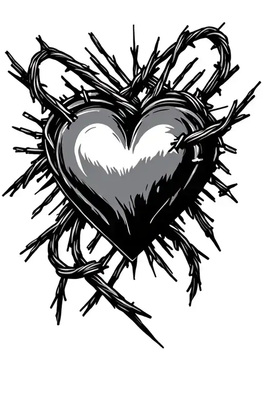 Western Style With Barb Wire Heart