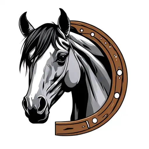 Horse Standing Horse Shoe