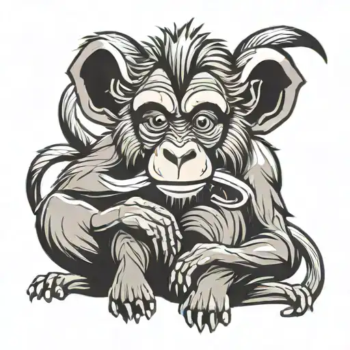 Rafiki From Lion King As The Three Wise Monkeys Representing The Personalities