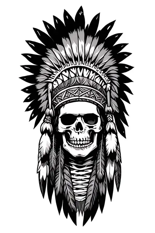 Skeleton Native American Headdress