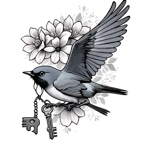 Flowers Bird Flying Crying Keys