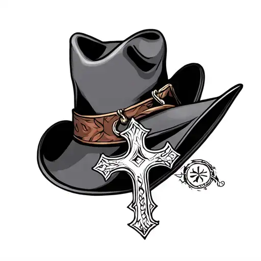 Cross And Cowboy Hat