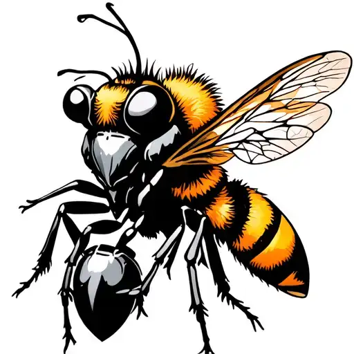 Ant In Armor Riding A Bee