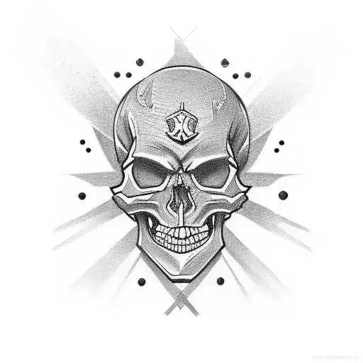 Kawasaki Logo On Skull