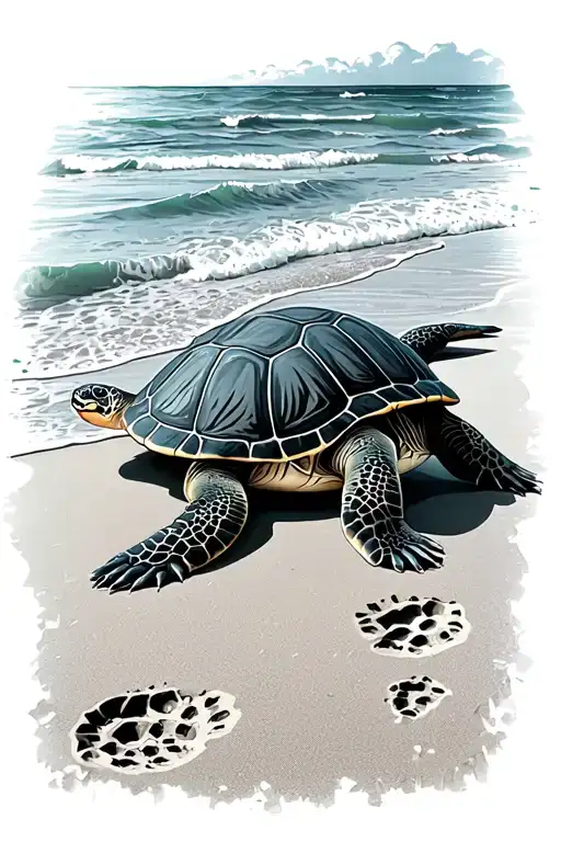 Turtle Tracks On Beach