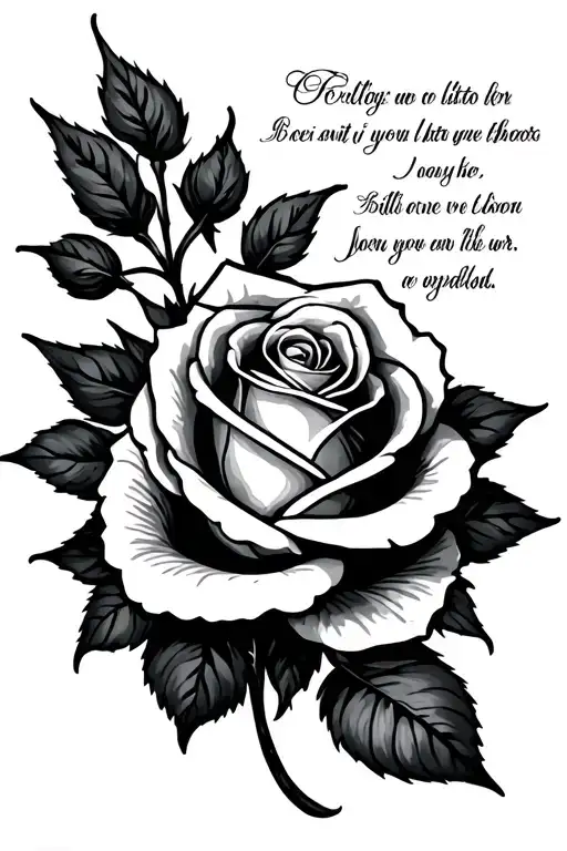 Rose Tattoo With Bible Verse