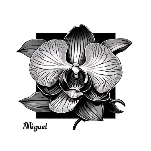 Orchid Flower With The Name Miguel Hidden In It