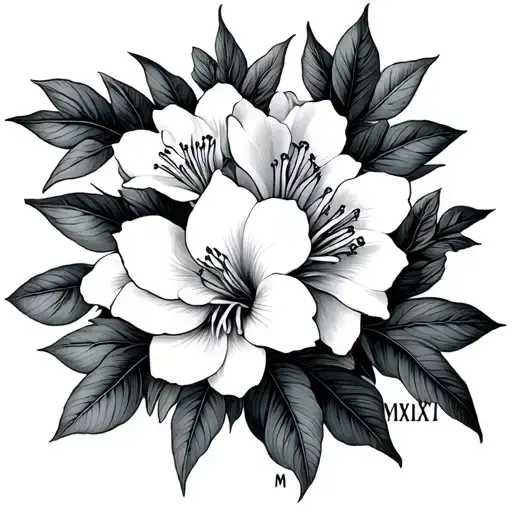 Small Azaleas With Roman Numbers Mcmlxxxi