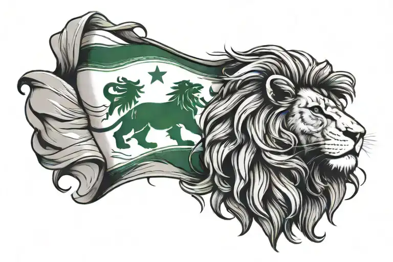 Lion Mane And Pakistan Flag Intertwined