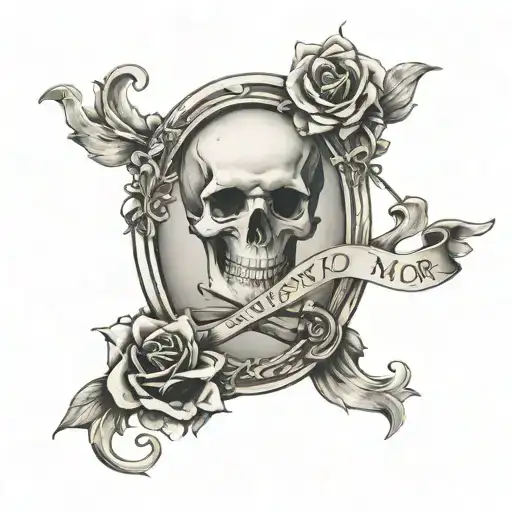 Memento Mori Written With Hourglass