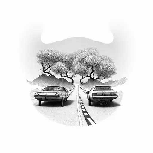 Add A Sun At The End And More Curve In Opposite Direction As The Roads Ends