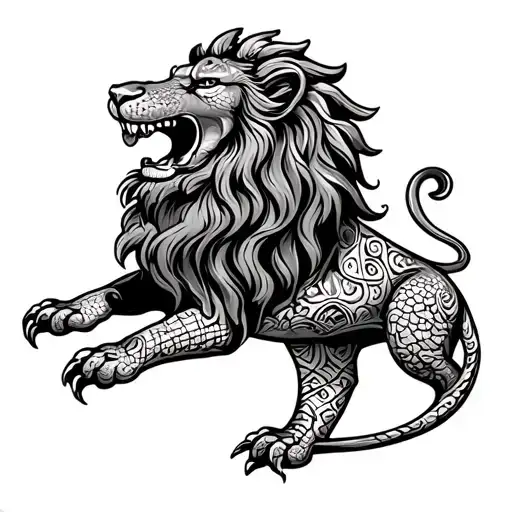 Un Croc De Lion En Arabesque Design With Air