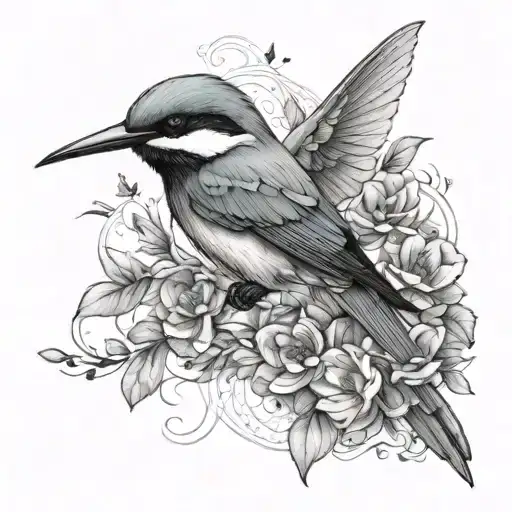 Bee Eater Bird Chasing Bees