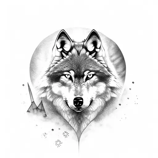 Wolf With Nordic Elements